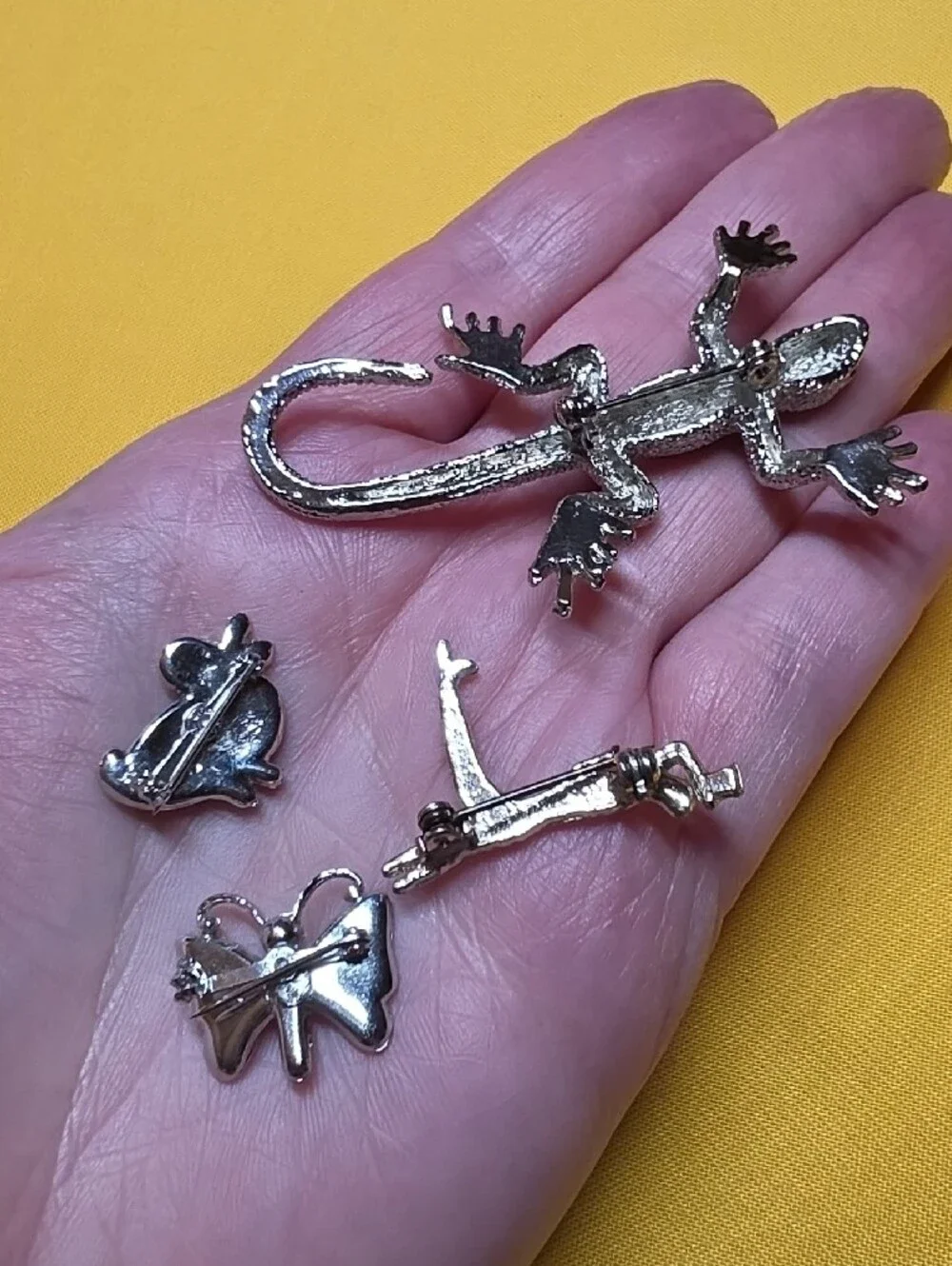 Vintage Silver Tone & Rhinestone Brooch Lot 8pc - 1 Marked Emmons ▪︎ Unique Lot!